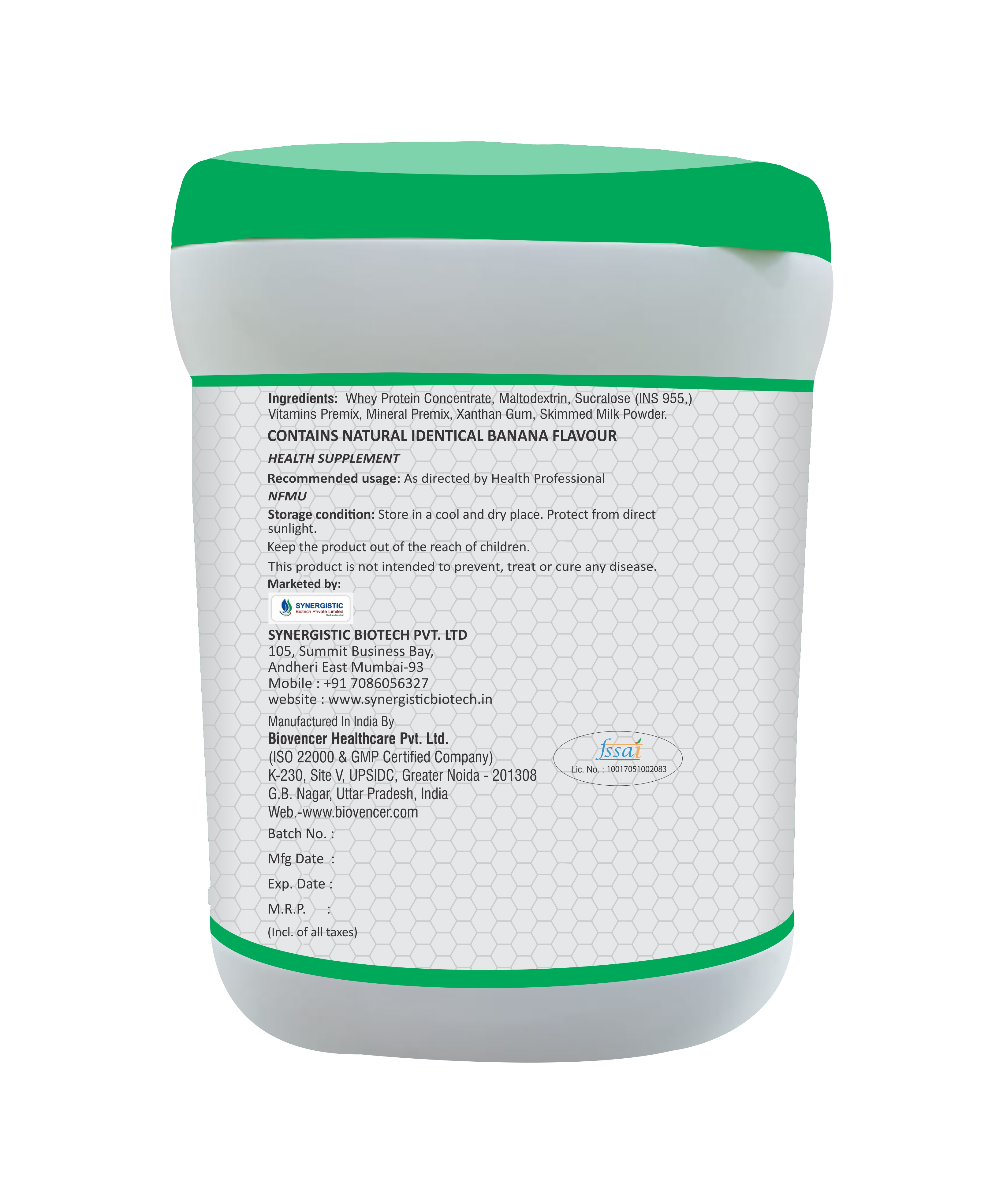 RAW PRO HP packaging - 400gm Protein Powder